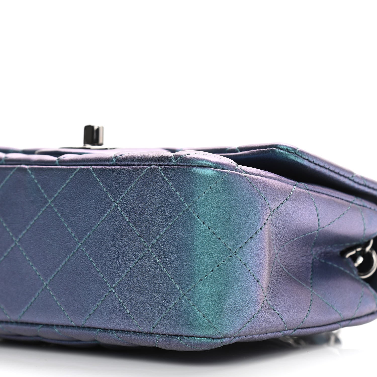 Chanel Iridescent Lambskin Quilted Mini Rectangular Flap Turquoise 10 of 12