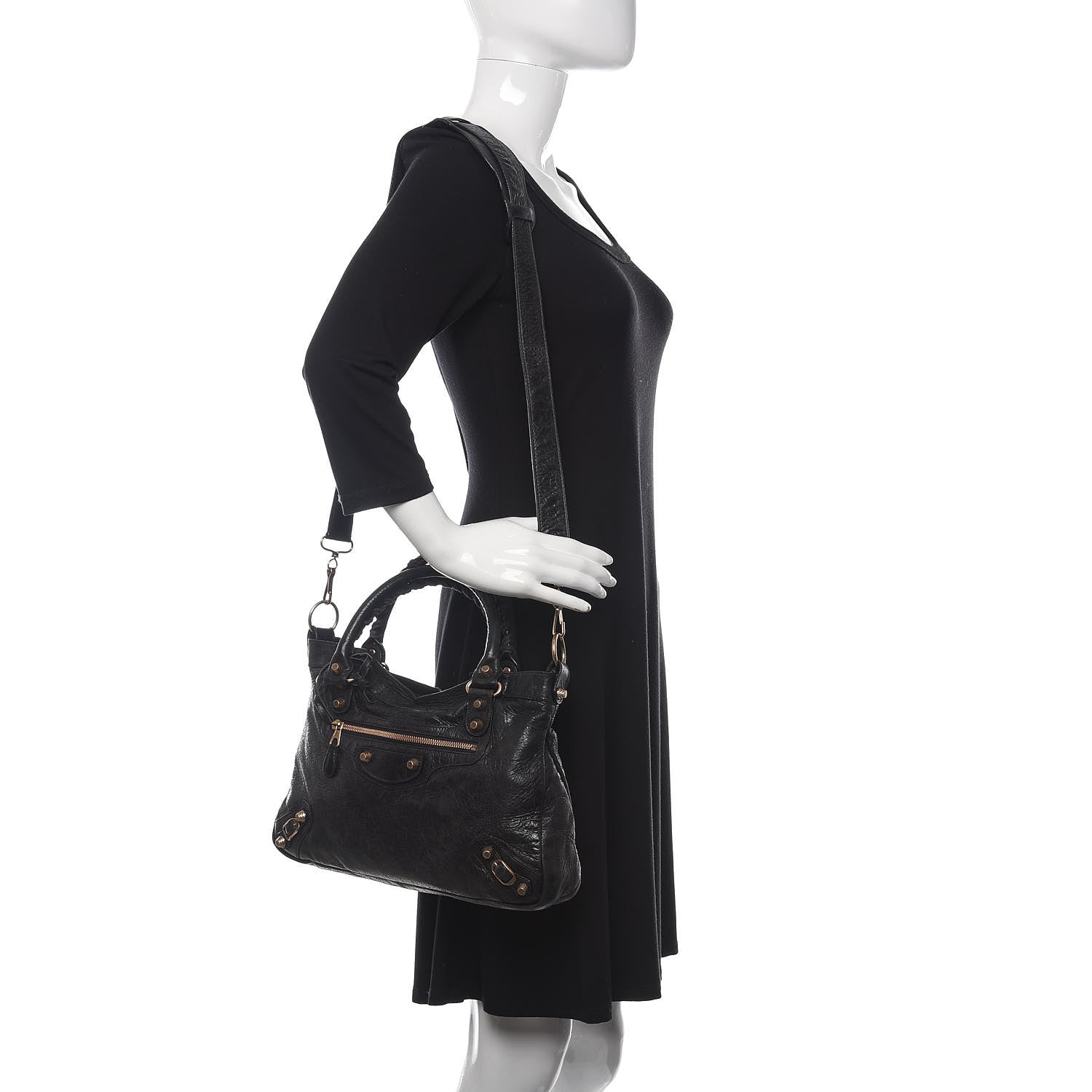 Balenciaga Agneau Giant 12 Rose Gold Hardware Town Black 2 of 14