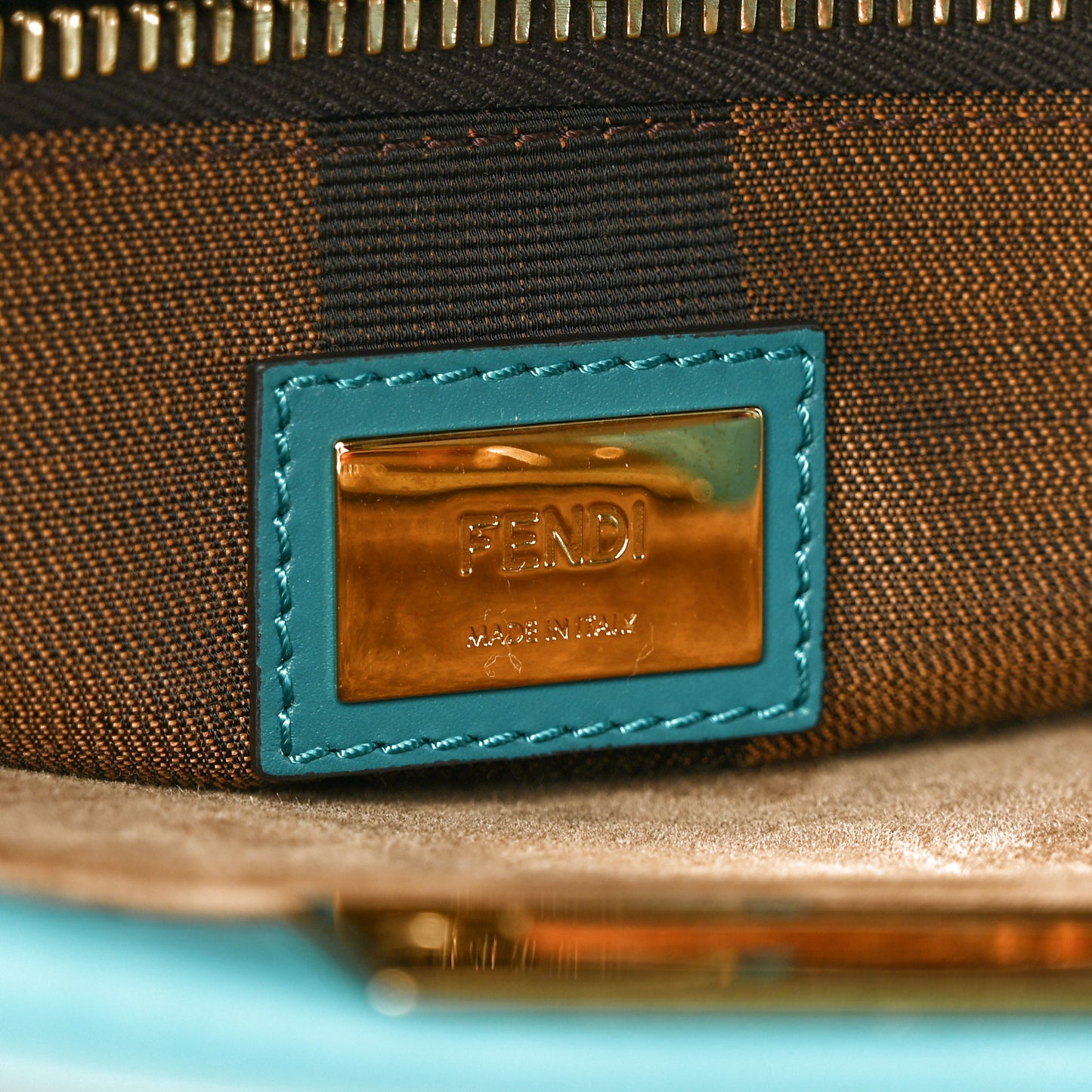 Vitello Morgan Fabric Jacquard Pequin Medium Peekaboo Iconic Satchel Lago Tobacco Black