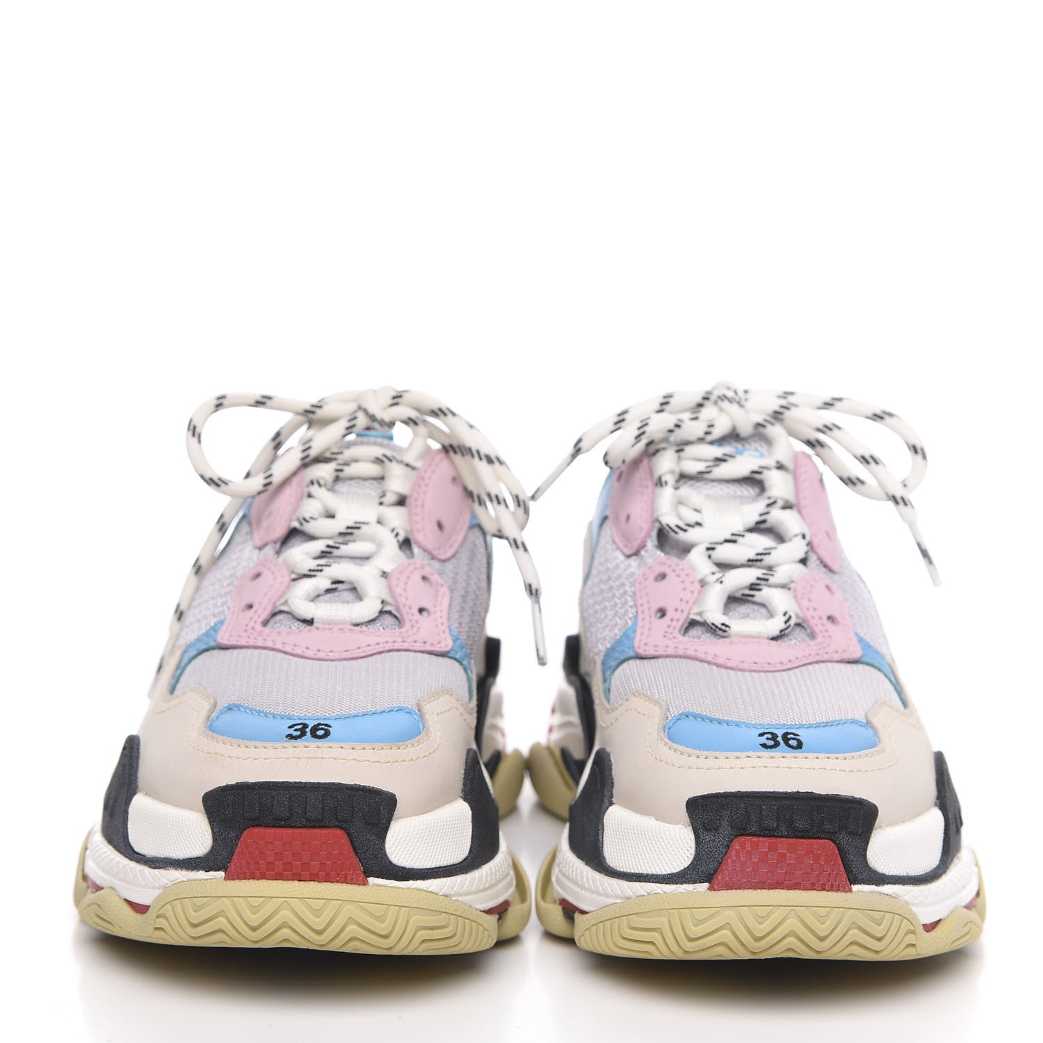 Balenciaga Fabric Mesh Womens Triple S Sneakers 36 White Blue Pink 2 of 7