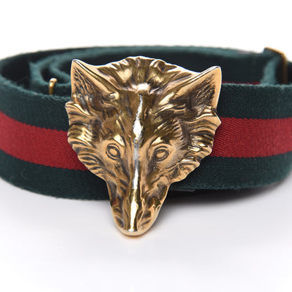 Gucci Canvas Web Wolf Belt Green Red 80 32 7 of 7