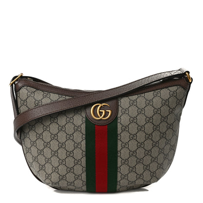 Gucci GG Supreme Monogram Web Small Ophidia Half Moon Hobo Brown 1 of 9