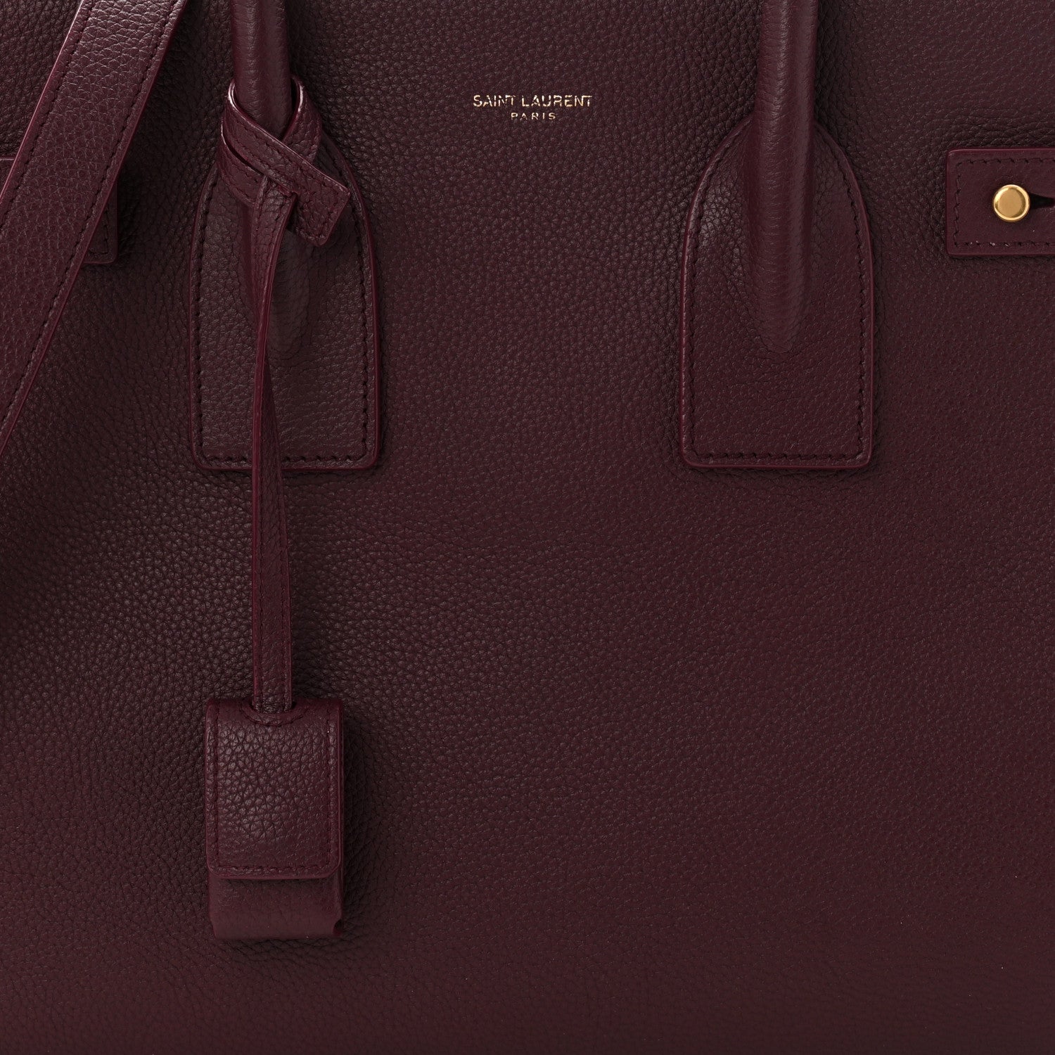Saint Laurent Grained Calfskin Small Supple Sac De Jour Rouge Cabernet 8 of 13