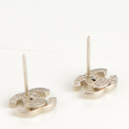 Chanel Crystal Timeless CC Earrings Silver 3 of 5