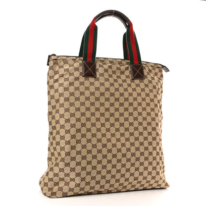 Gucci GG Monogram Large Web Handle Vertical Tote Dark Brown 3 of 10
