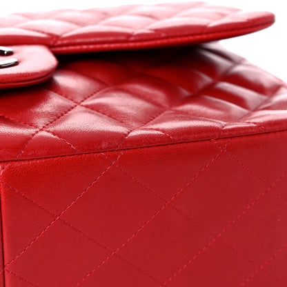 Chanel Lambskin Quilted Jumbo Double Flap Red 9 of 26