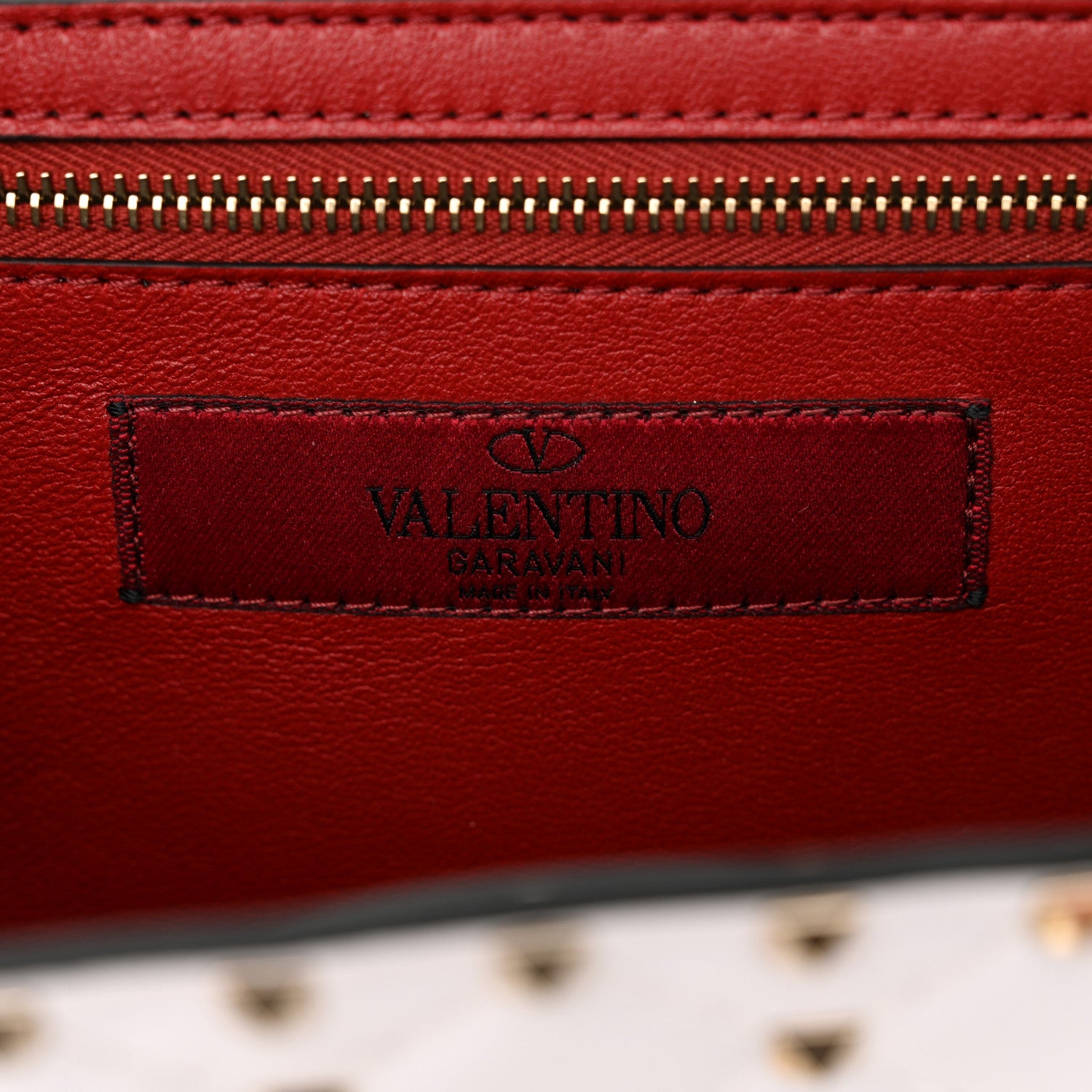 Valentino Garavani Nappa Rockstud Spike Wallet On Chain Optic White 6 of 10