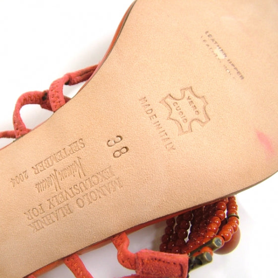 FASHIONPHILE MANOLOBLAHNIKSuedeBeadedSandals 6 of 7