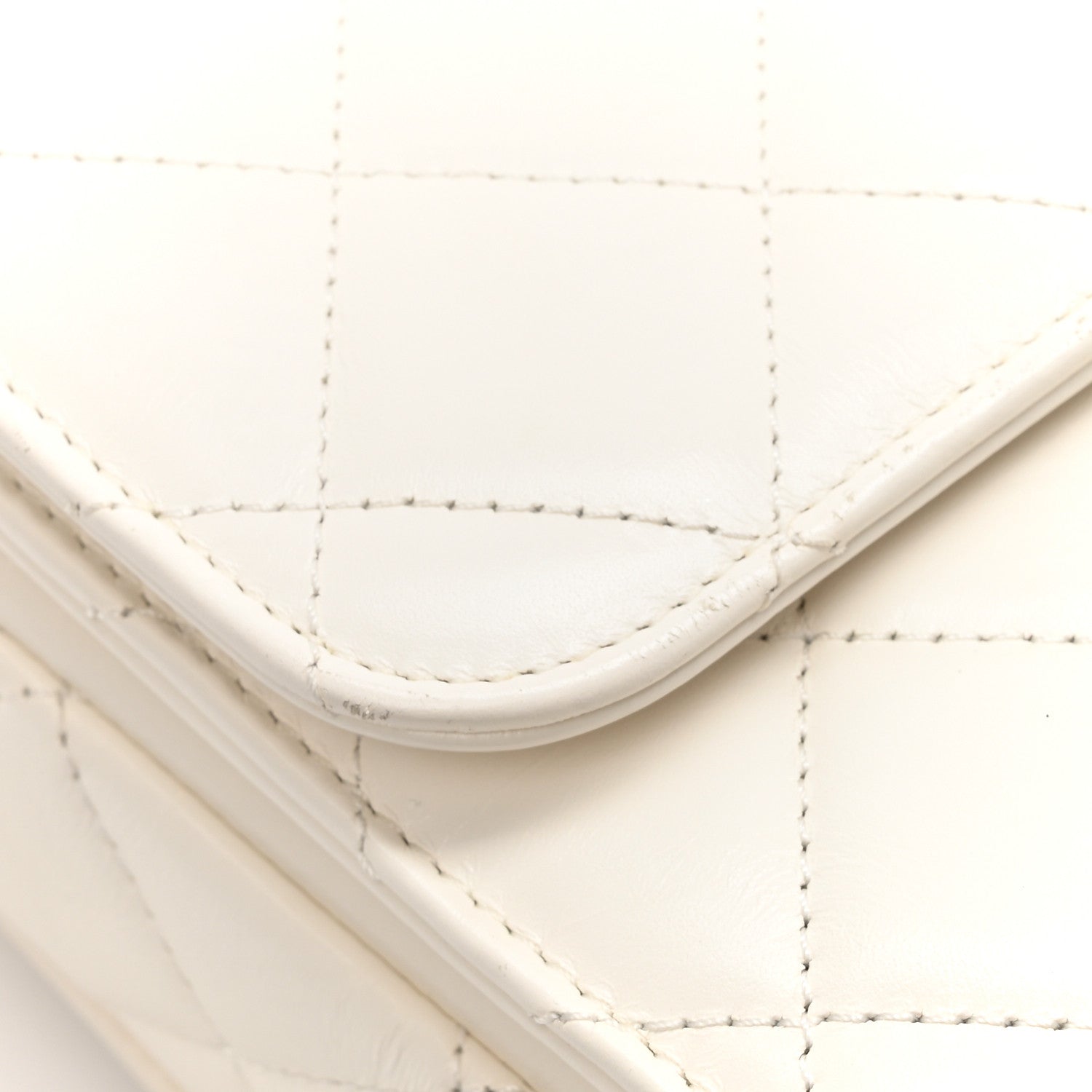 Chanel Shiny Calfskin Quilted Multicolor Small Top Handle White 15 of 17