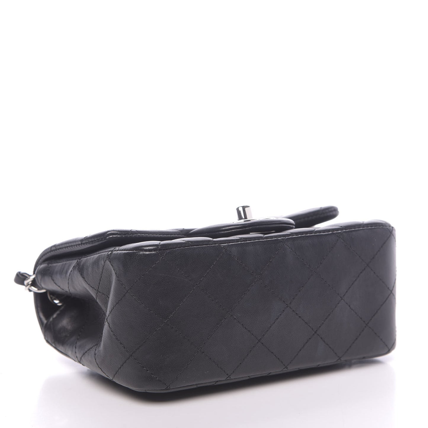 Lambskin Quilted Mini Square Flap Black