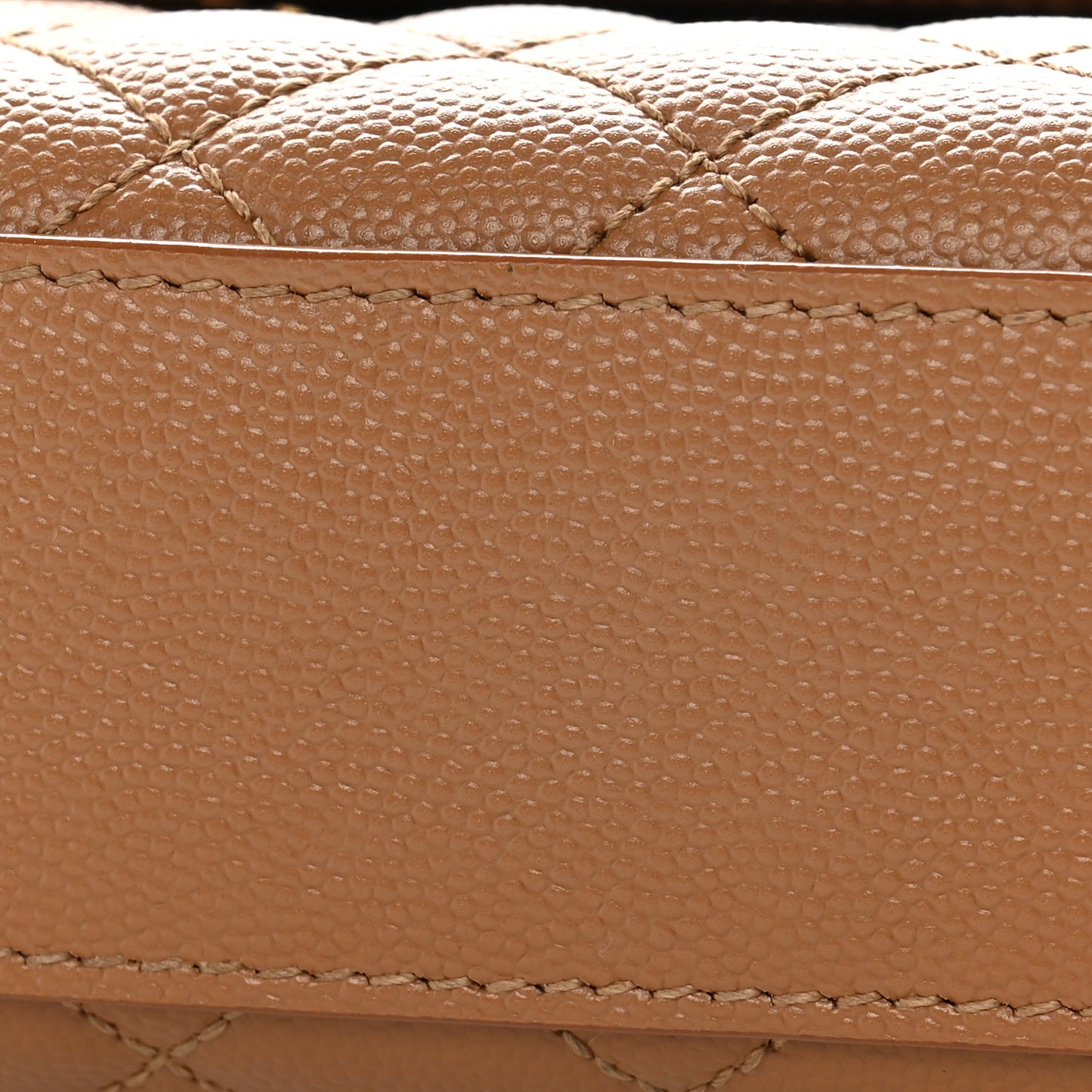 Grain De Poudre Textured Mixed Matelasse Medium Triquilt Monogram Satchel Dark Cork