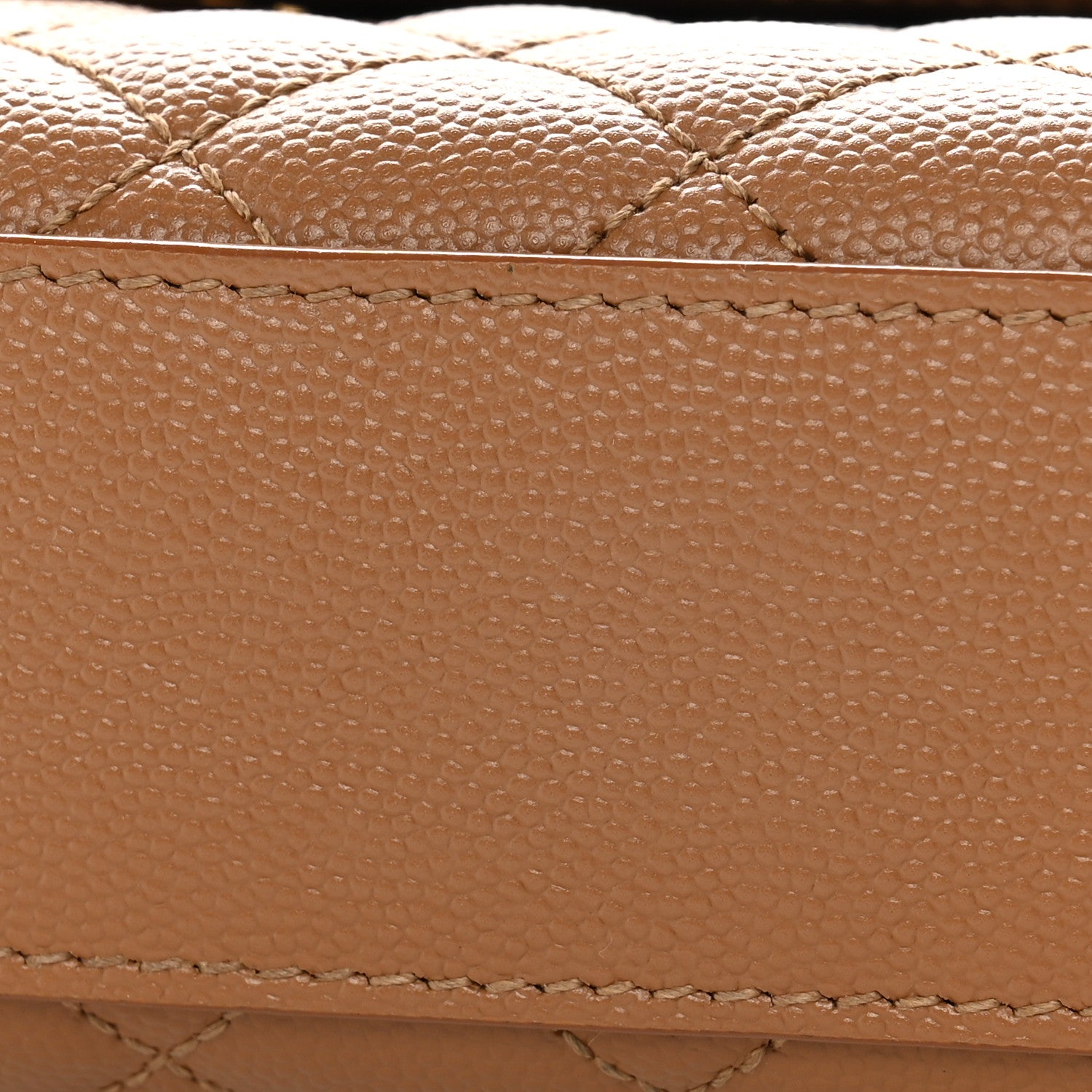 Saint Laurent Grain De Poudre Textured Mixed Matelasse Medium Triquilt Monogram Satchel Dark Cork 11 of 12