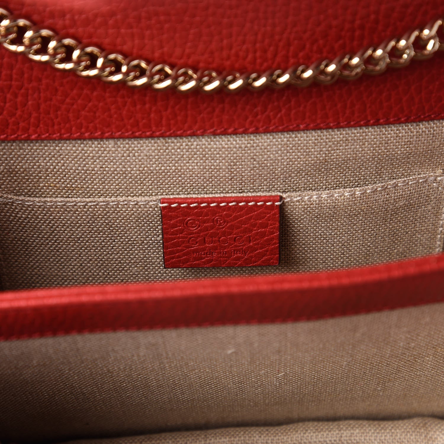 Gucci Dollar Calfskin Small Interlocking G Shoulder Bag Red 8 of 10