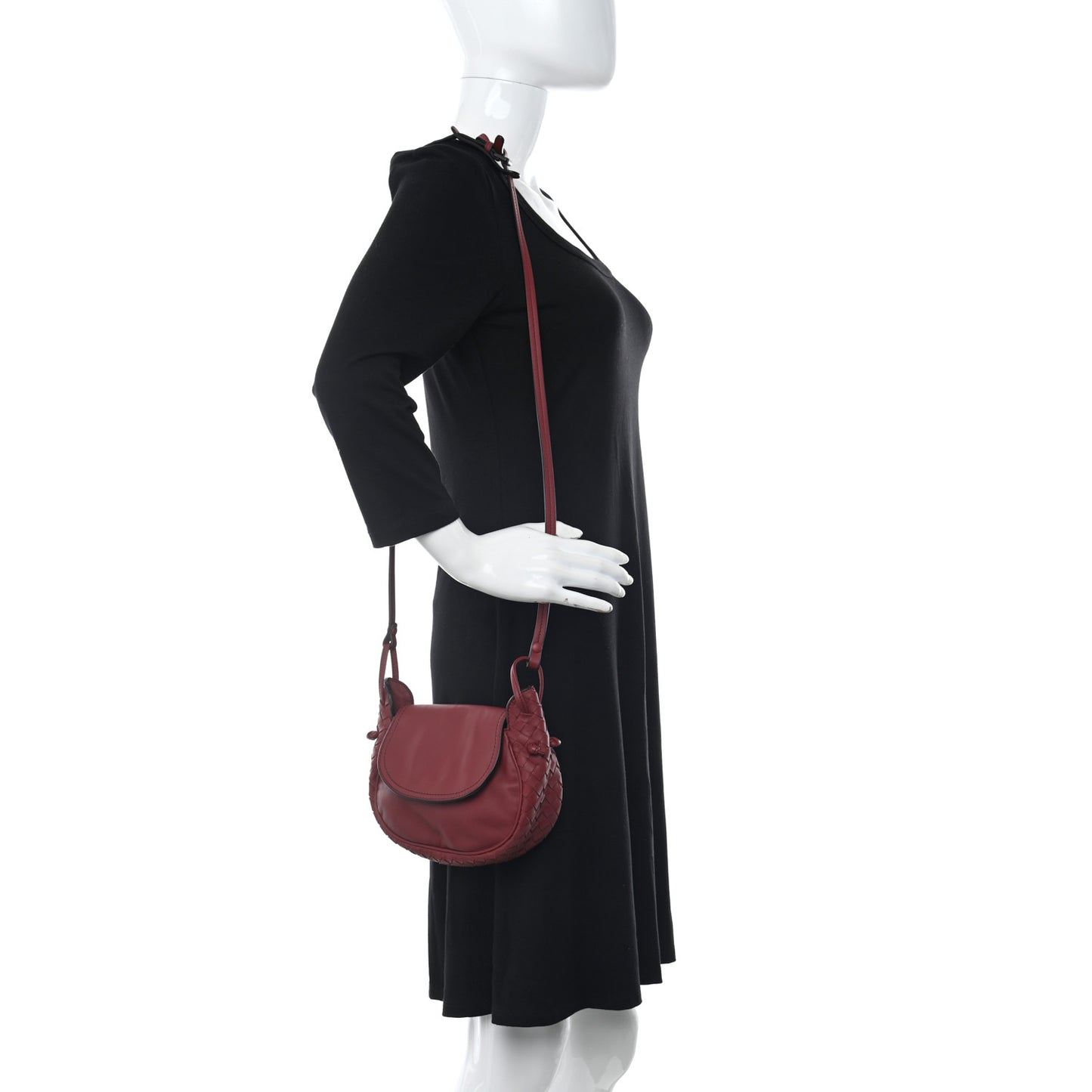 Nappa Intrecciato Small Nodini Flap Crossbody Baccara