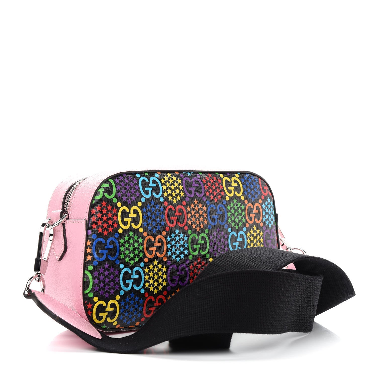 Gucci GG Supreme Monogram Psychedelic Shoulder Bag Black Multicolor Sugar Pink 3 of 9