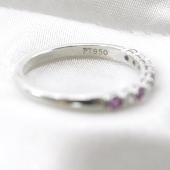 Platinum Diamond Pink Sapphire Ring 6