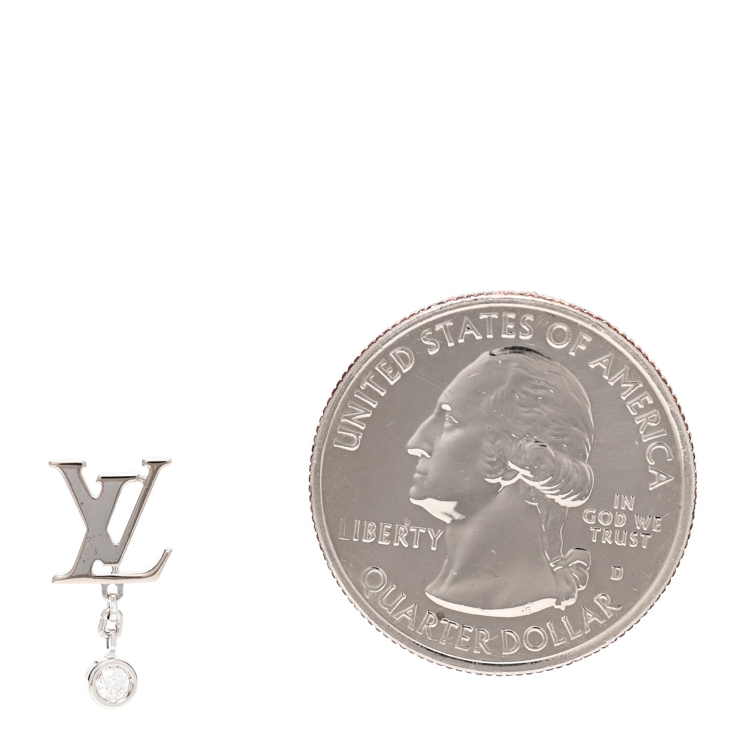 Louis Vuitton 18K White Gold Diamond Idylle Blossom LV Stud Single Earring 2 of 4