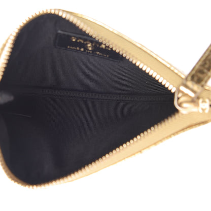 Chanel Metallic Calfskin Crocodile Embossed Cocodile Small Cosmetic Case Gold 5 of 8