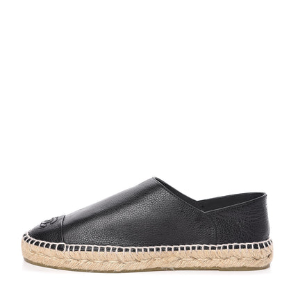 Chanel Grained Calfskin CC Espadrilles 41 Black 1 of 9