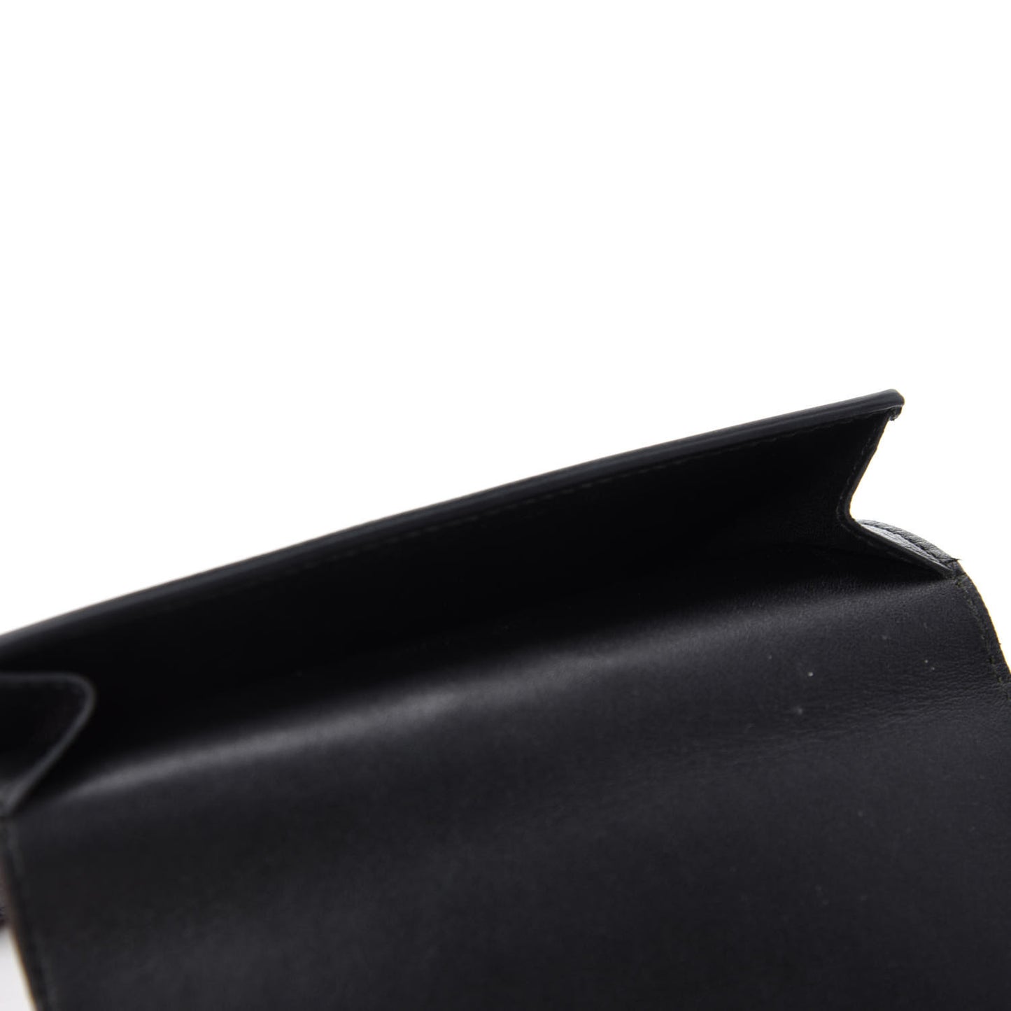 Textured Patent Monogram Card Holder Black