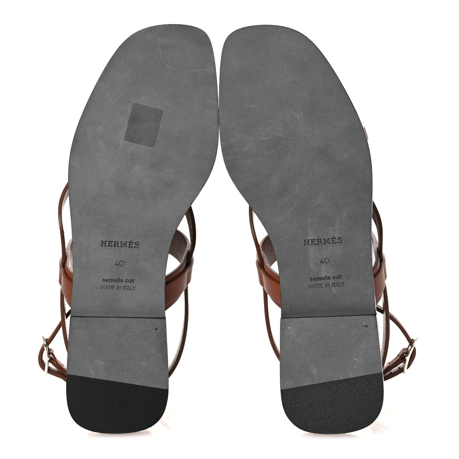 Hermes Calfskin June Sandals 40 Gold 7 of 12