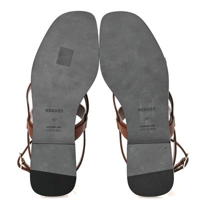 Hermes Calfskin June Sandals 40 Gold 7 of 12