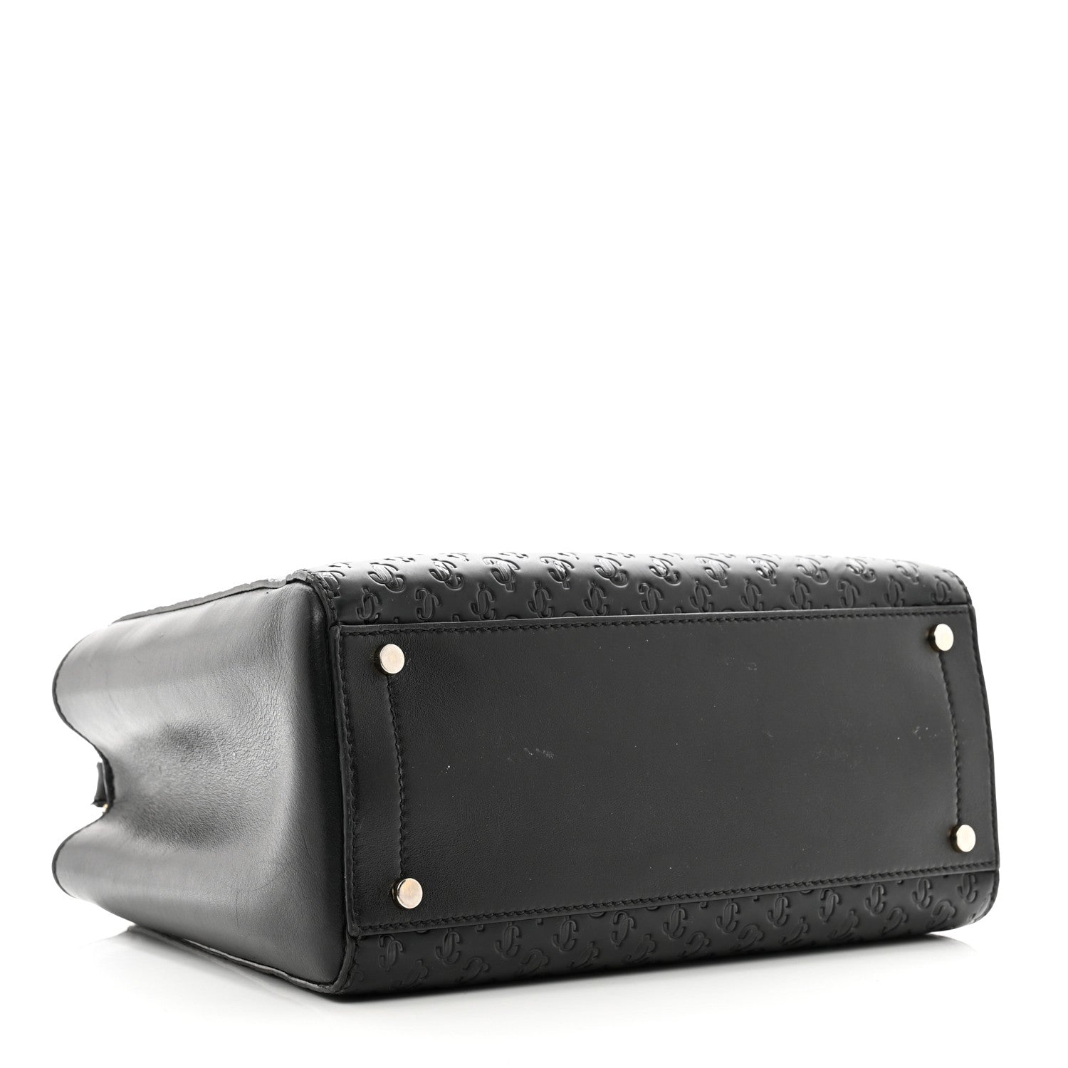 Jimmy Choo Calfskin Logo Embossed Varenne Top Handle Bag Black 4 of 12