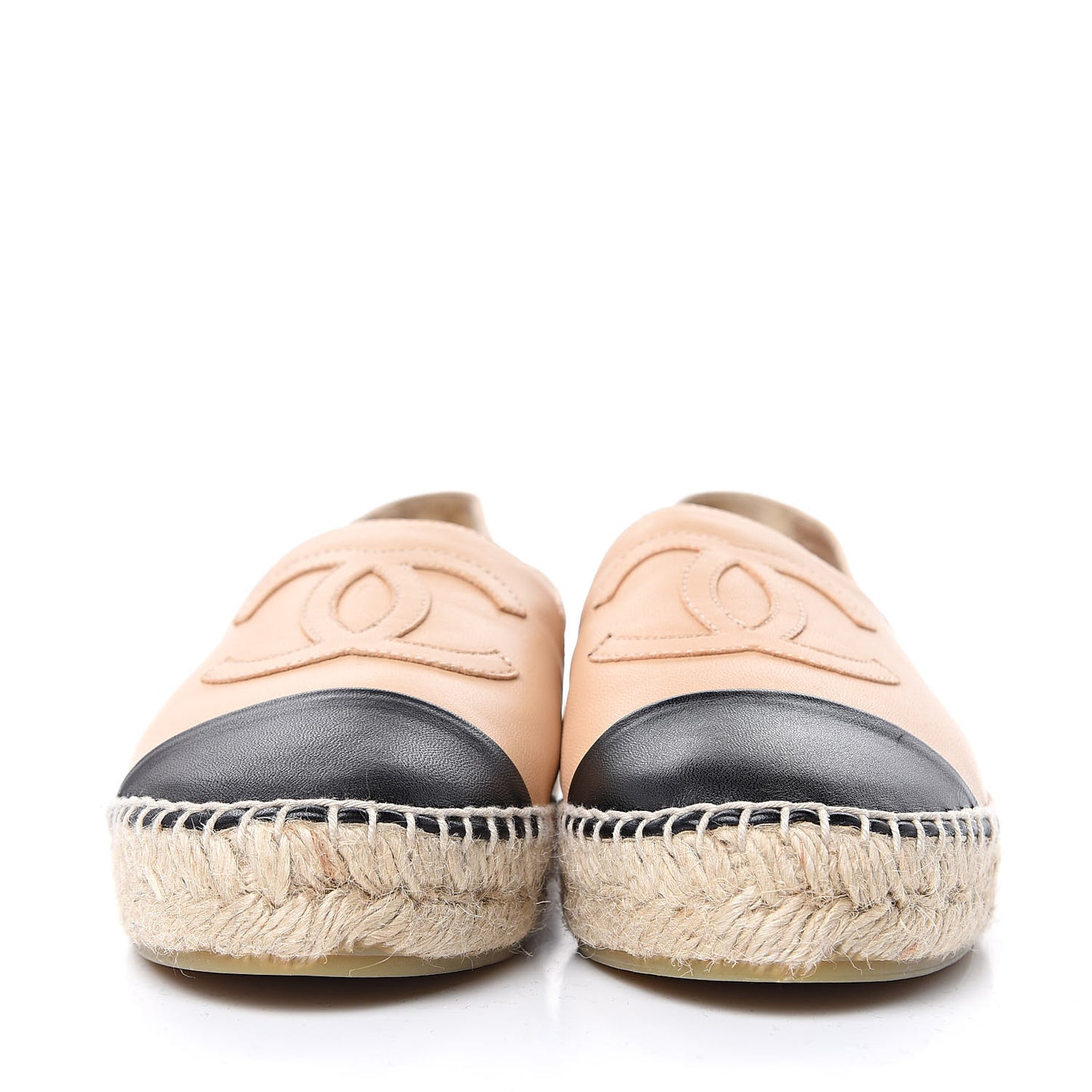 Lambskin CC Espadrilles 36 Beige Black