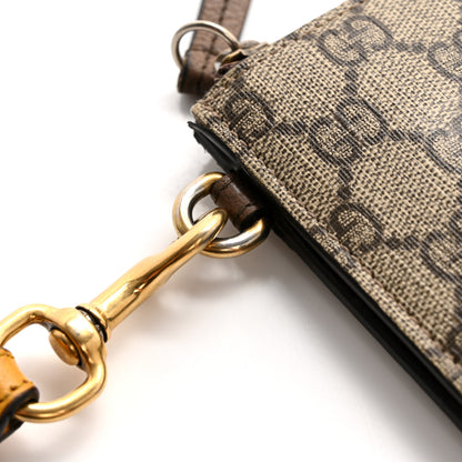 Gucci GG Supreme Monogram Neo Vintage Zip Wristlet Pouch Beige New Acero Crop 11 of 18