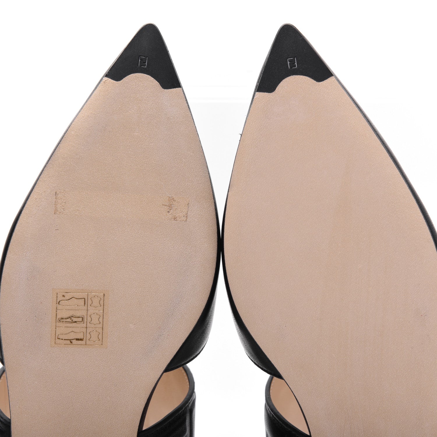 Fendi Vitello FF Embossed Buckle Flat Mules 36.5 Black 8 of 9