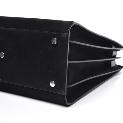 Saint Laurent Suede Crocodile Embossed Small Sac De Jour Black 7 of 15