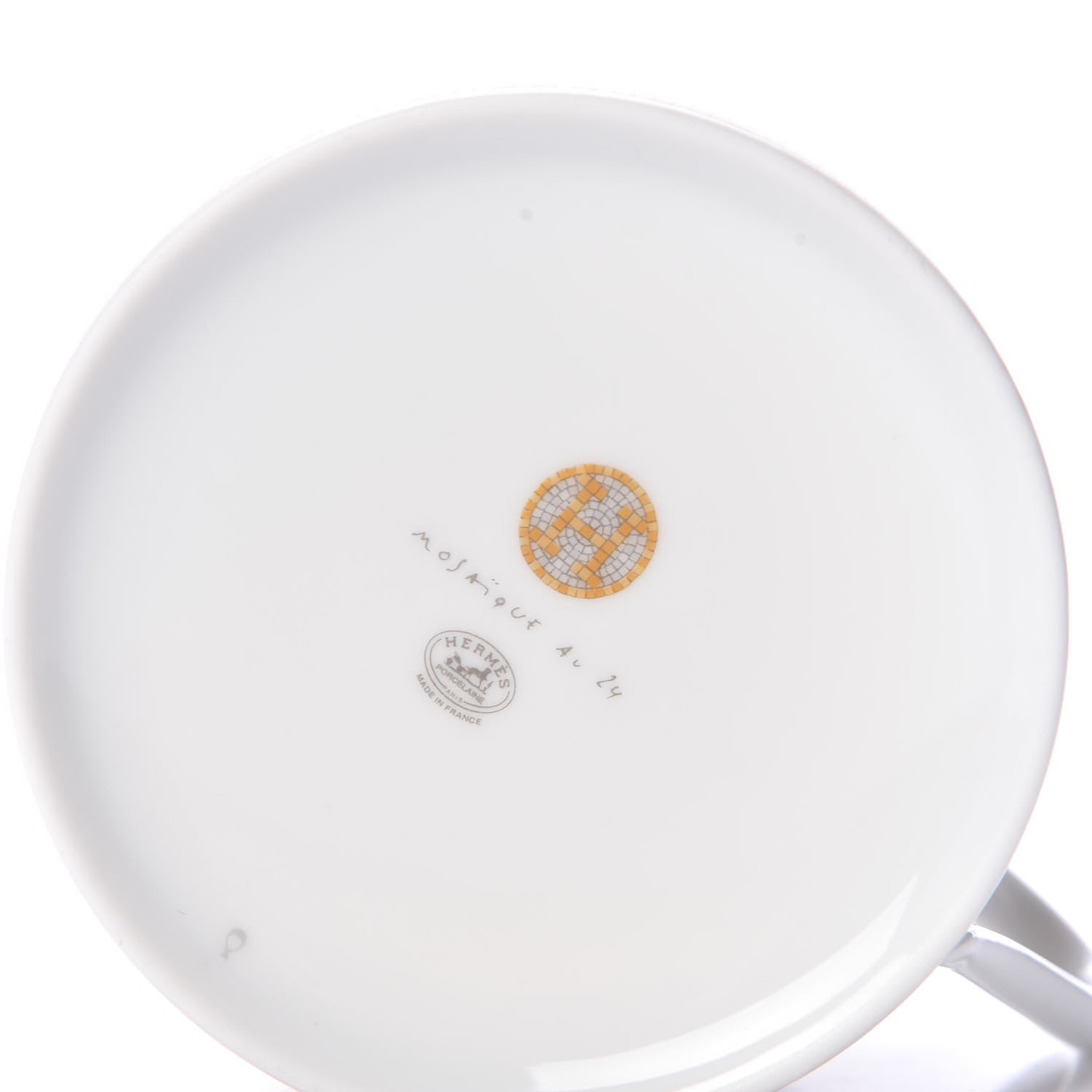 Hermes Porcelain Mosaique Au 24 Gold Breakfast Cup and Saucer 7 of 12