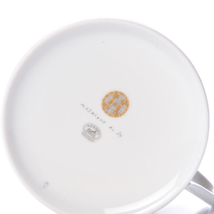 Hermes Porcelain Mosaique Au 24 Gold Breakfast Cup and Saucer 7 of 12
