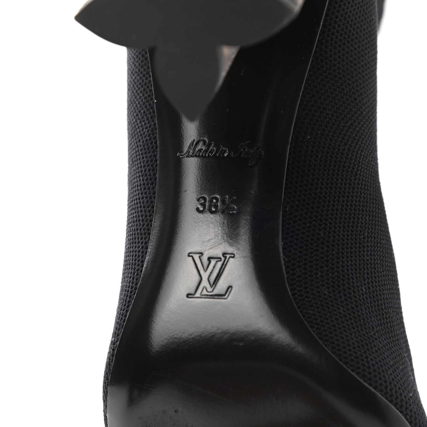 Monogram Stretch Fabric Silhouette Ankle Boots 38.5 Black