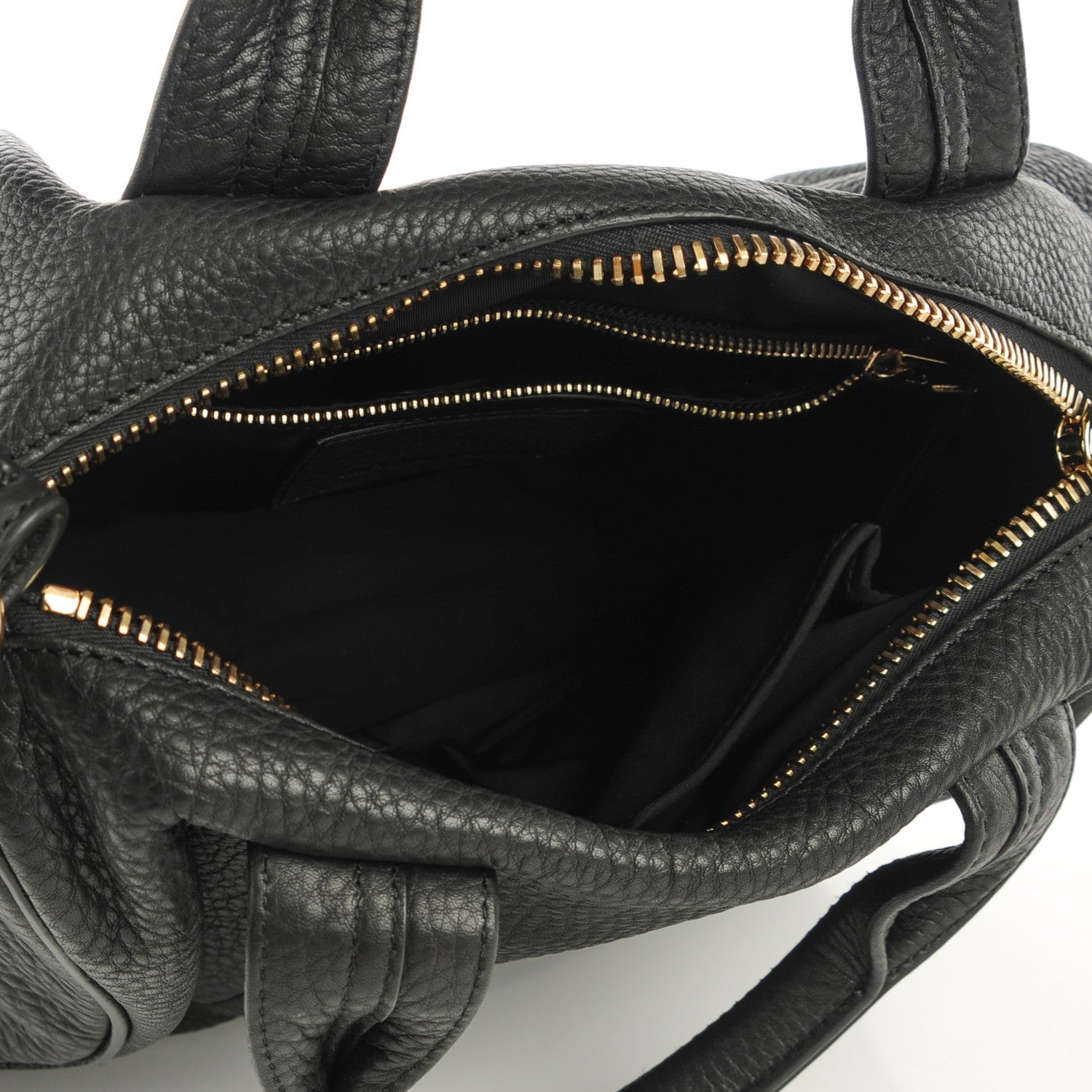 Alexander Wang Pebbled Lambskin Rocco Soft Black Pale Gold Hardware 5 of 7