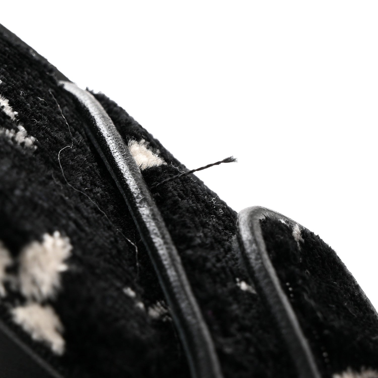 Louis Vuitton Velvet Monogram Jumbo Flatform Mule Sandals 36.5 Black White 9 of 11