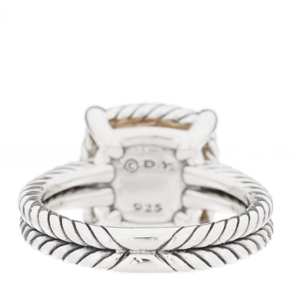 David Yurman Sterling Silver Diamond Lemon Citrine 9mm Chatelaine Pave Bezel Ring 49 5 4 of 5