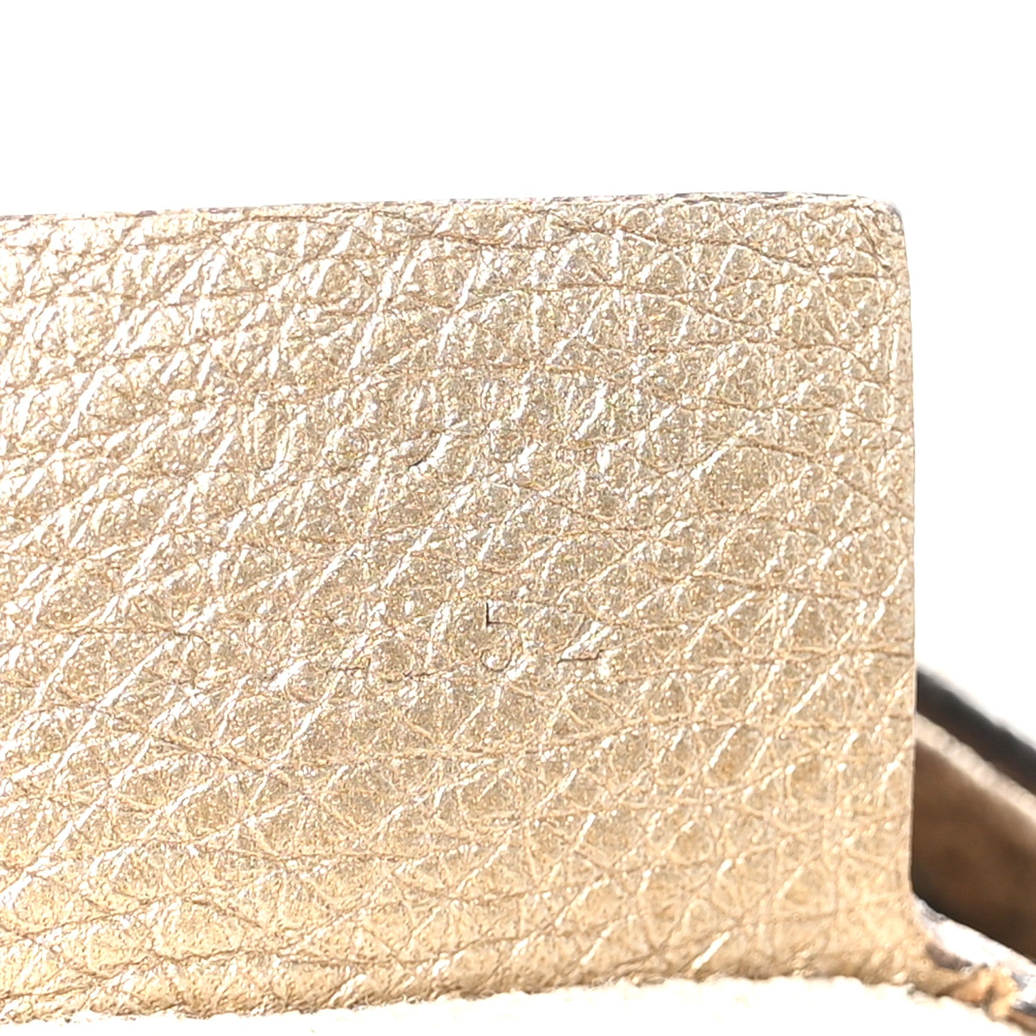 Gucci Metallic Pebbled Calfskin Medium Soho Chain Shoulder Bag Golden Beige 7 of 12