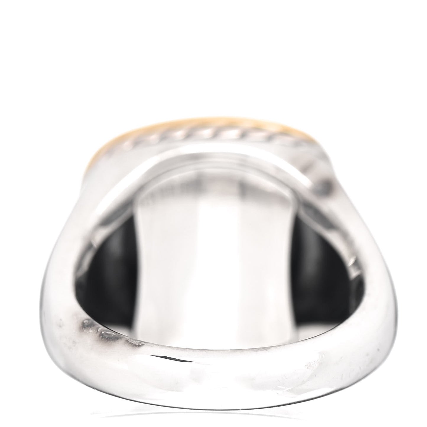 Sterling Silver 18K Yellow Gold Black Onyx 14mm Albion Statement Ring 54 7
