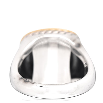 David Yurman Sterling Silver 18K Yellow Gold Black Onyx 14mm Albion Statement Ring 54 7 4 of 5