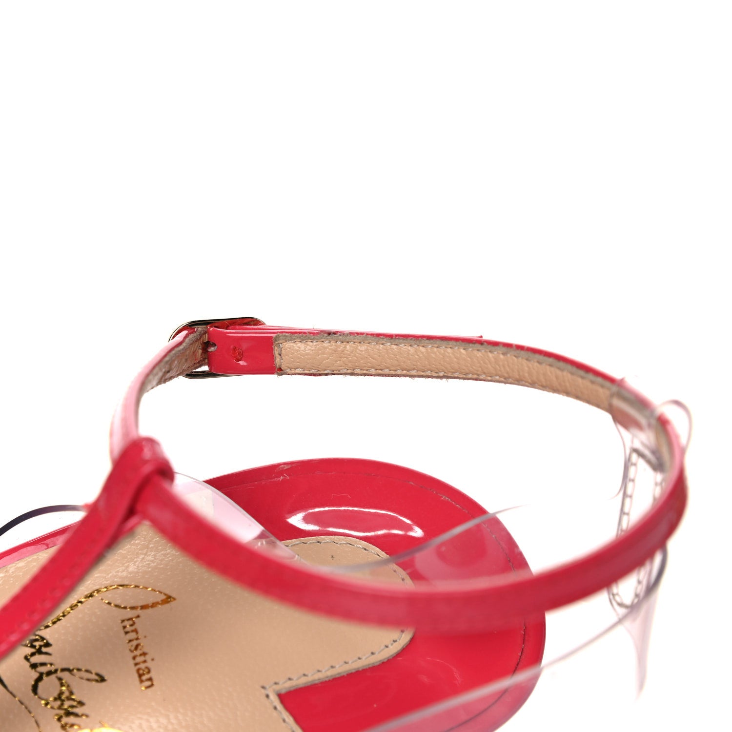 Christian Louboutin Patent PVC Nosy 100 Pumps 37.5 Begonia 10 of 14