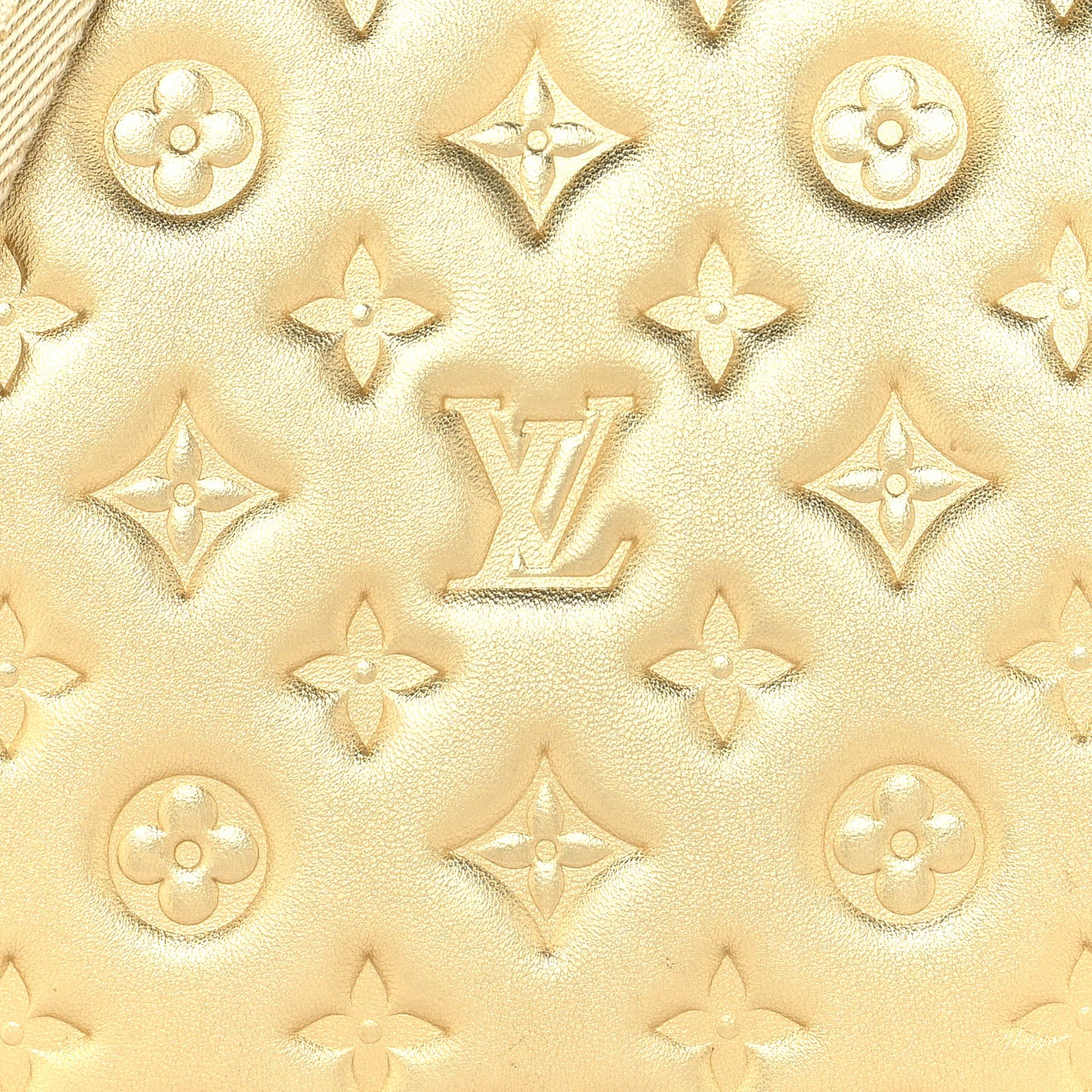 Lambskin Embossed Monogram Coussin PM Gold