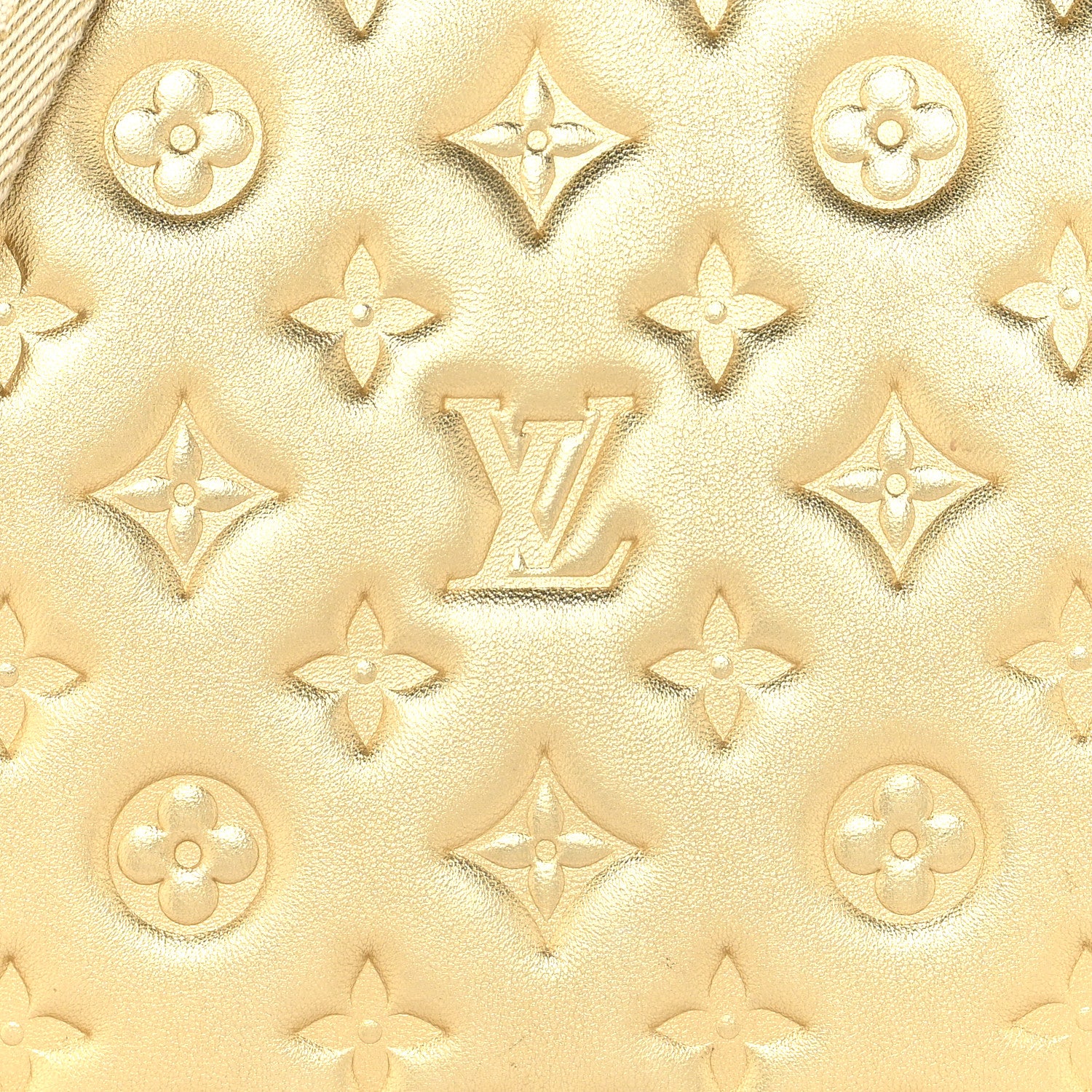 Louis Vuitton Lambskin Embossed Monogram Coussin PM Gold 9 of 11