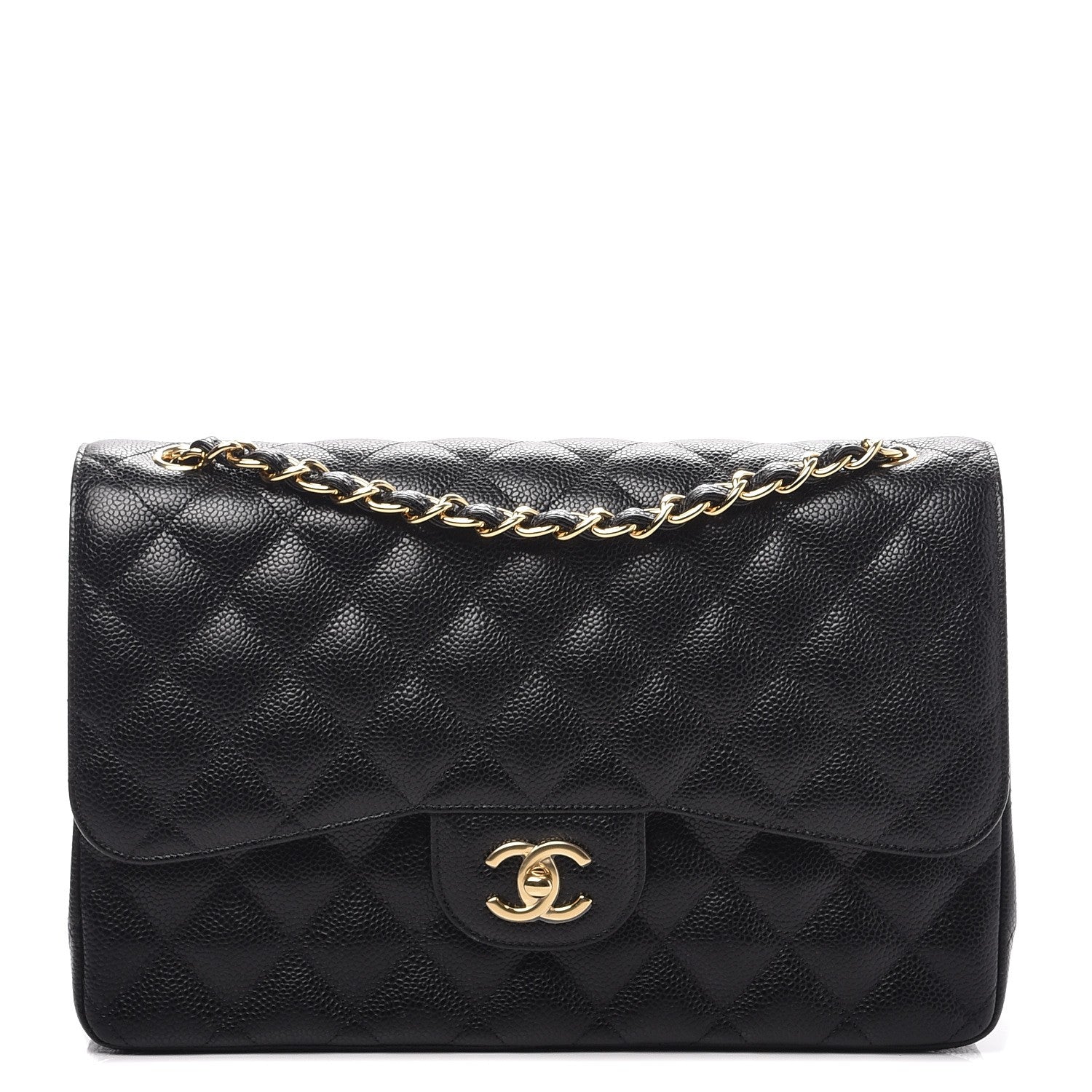Chanel Caviar Quilted Jumbo Double Flap Black 1 of 8