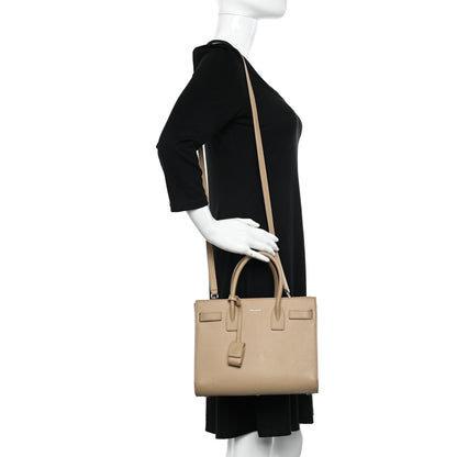 Saint Laurent Grained Calfskin Baby Sac De Jour Dark Beige 2 of 14