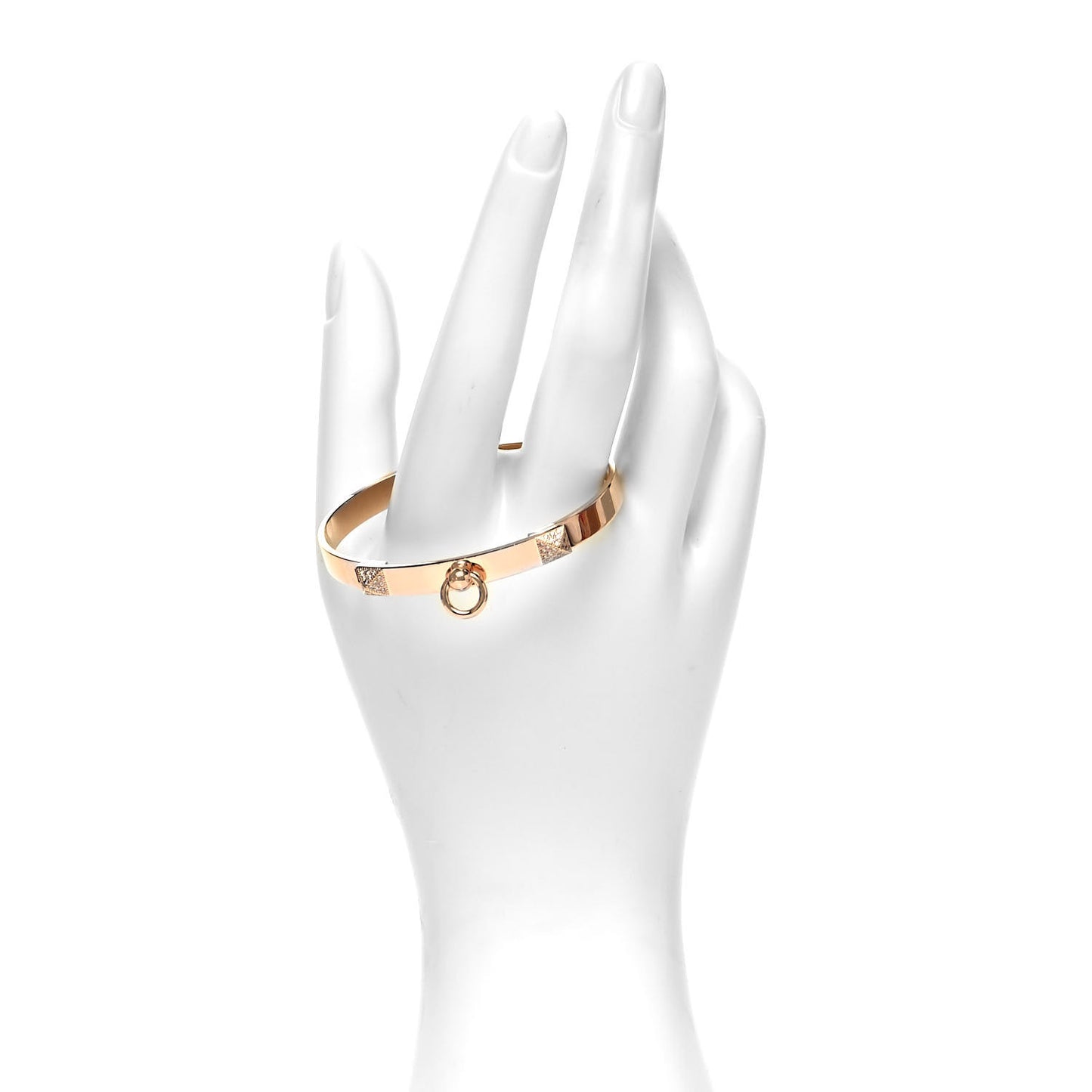 18K Rose Gold Diamond PM Collier De Chien Bracelet XS