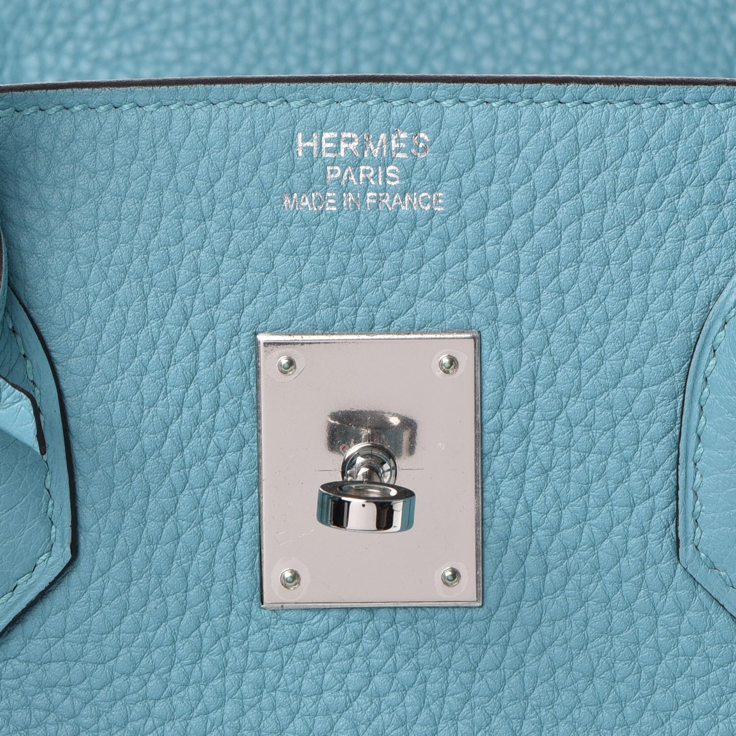 Taurillon Clemence Birkin 35 Bleu Atoll
