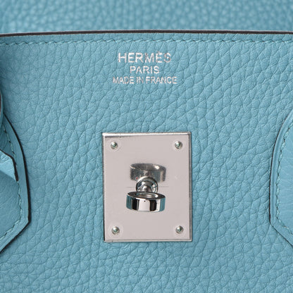 Hermes Taurillon Clemence Birkin 35 Bleu Atoll 23 of 36