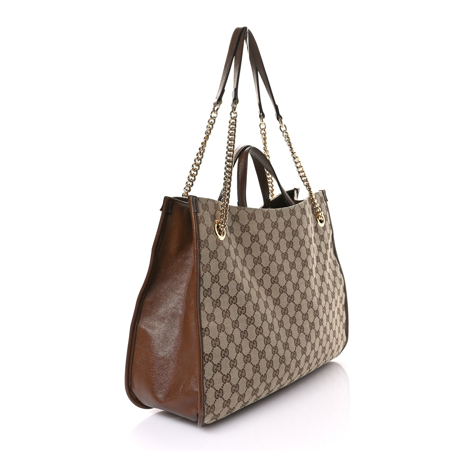 Gucci Monogram Calfskin Large Horsebit 1955 Tote Bag Beige Brown Sugar 3 of 13