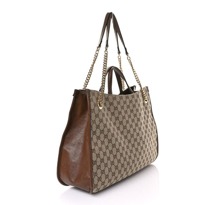 Gucci Monogram Calfskin Large Horsebit 1955 Tote Bag Beige Brown Sugar 3 of 13